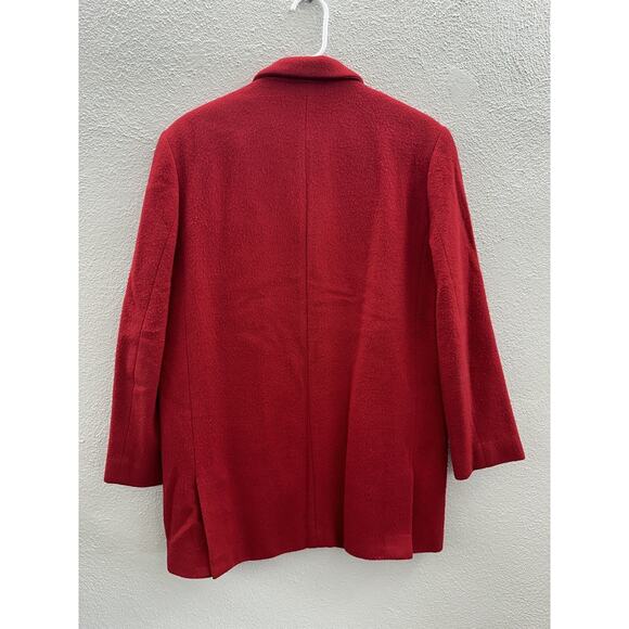 G. H. Bass & Co Womens Coat Size Small Red Wool Long Sleeve Button Up Collared - Picture 11 of 15